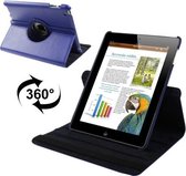 360 graden draaibare lederen tas met slaap- / wekfunctie en houder voor nieuwe iPad (iPad 3), saffierblauw