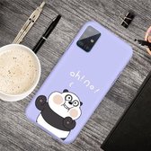 Voor Galaxy A71 Cartoon Animal Pattern Shockproof TPU beschermhoes (Purple Panda)