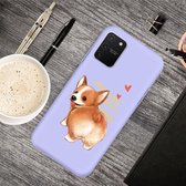 Voor Galaxy A91 & S10 Lite Cartoon Animal Pattern Shockproof TPU beschermhoes (Purple Corgi)