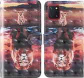 Voor Samsung Galaxy A81 3D Schilderij Gekleurd Tekening Patroon Horizontaal Flip TPU + PU Leren Hoesje met Houder & Kaartsleuven & Portemonnee & Lanyard (Dream Lion)