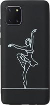 Voor Samsung Galaxy A81 Black Frosted Painted TPU beschermhoes (Ballet Girl)