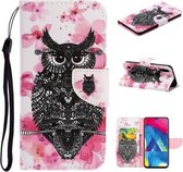 Voor Samsung Galaxy A10 / M10 Gekleurd Tekening Patroon Horizontaal Flip TPU + PU Leren Hoesje met Houder & Kaartsleuven & Portemonnee & Lanyard (Uil)
