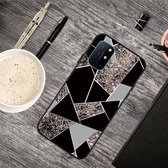 Voor OnePlus 8T Frosted Fashion Marble schokbestendig TPU beschermhoes (zwart gouden driehoek)