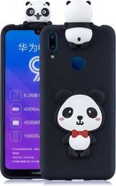 Voor Huawei Y7 2019 3D Cartoon patroon schokbestendig TPU beschermhoes (rode strik panda)