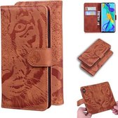 Voor Huawei P30 Pro Tiger Embossing Pattern Horizontale Flip Leather Case met houder & kaartsleuven & portemonnee (bruin)