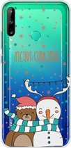 Voor Huawei P40 Lite E Christmas-serie Transparante TPU-beschermhoes (neem foto Bear Snowman)