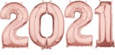 Rose goud helium ballon cijfers 103 cm.