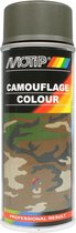 Motip camouflagelak mat RAL 6014 geel/olijfgroen - 400 ml.