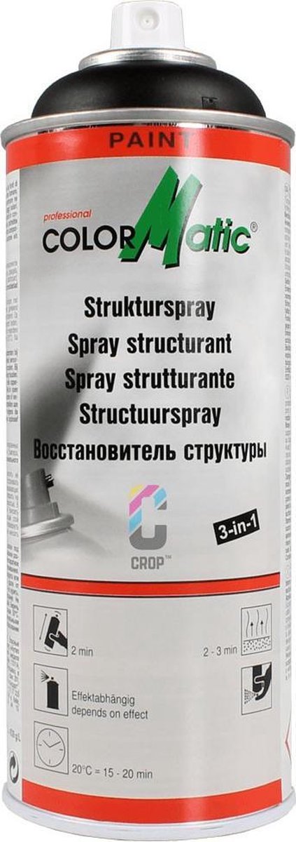 Colormatic Kunststof Structuurlak in 400ml Spuitbus - Medium Zwart