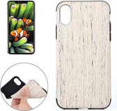 Voor iPhone X / XS Walnut Wood Texture TPU schokbestendige beschermende achterkant van de behuizing