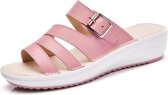 Platte open teen slip mode casual strand sandalen en slippers voor dames (kleur: roze maat: 40)