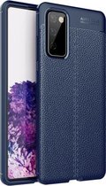 Voor Samsung Galaxy S20 FE 5G Litchi Texture TPU schokbestendig hoesje (marineblauw)