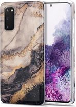 Voor Samsung Galaxy S20 TPU Gilt Marble Pattern beschermhoes (zwartgrijs)