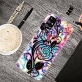 Voor Samsung Galaxy M51 schokbestendig geverfd transparant TPU beschermhoes (Starry Rose)
