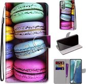 Voor Samsung Galaxy Note20 Gekleurde Tekening Cross Textuur Horizontale Flip PU Lederen Case met Houder & Kaartsleuven & Portemonnee & Lanyard (Kleurrijke Laagcake)