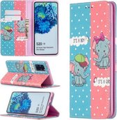 Voor Samsung Galaxy S20 Plus Gekleurde Tekening Patroon Onzichtbare Magnetische Horizontale Flip PU Lederen Case met Houder & Kaartsleuven & Portemonnee (Olifanten)