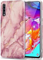 Voor Samsung Galaxy A70 TPU Gilt Marble Pattern beschermhoes (roze)