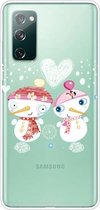 Voor Samsung Galaxy S20 FE Christmas Series Clear TPU beschermhoes (paar sneeuwpop)