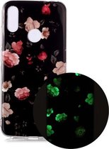 Voor Xiaomi Redmi Note 7 Lichtgevende TPU zachte beschermhoes (Rose)