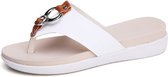 Eenvoudige antislip casual strandslippers sandalen voor dames (kleur: wit maat: 35)