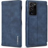 Voor Samsung Galaxy Note20 Ultra LC.IMEEKE Hon Ancient Series horizontale flip lederen tas met houder en kaartsleuf (blauw)