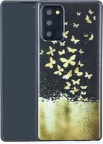 Voor Samsung Galaxy Note20 Painted Pattern Soft TPU Case (Gold Butterflies)