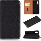Voor Galaxy Note 10 effen kleur magnetische horizontale flip lederen tas met kaartsleuf en houder (zwart)