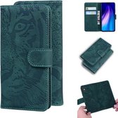 Voor Xiaomi Redmi Note 8 Tiger Embossing Pattern Horizontale Flip lederen tas met houder & kaartsleuven & portemonnee (groen)