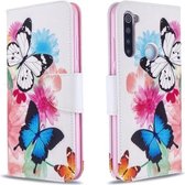 Voor Xiaomi Redmi 8T Gekleurde Tekening Patroon Horizontale Flip Leren Case met Houder & Kaartsleuven & Portemonnee (Vlinder)