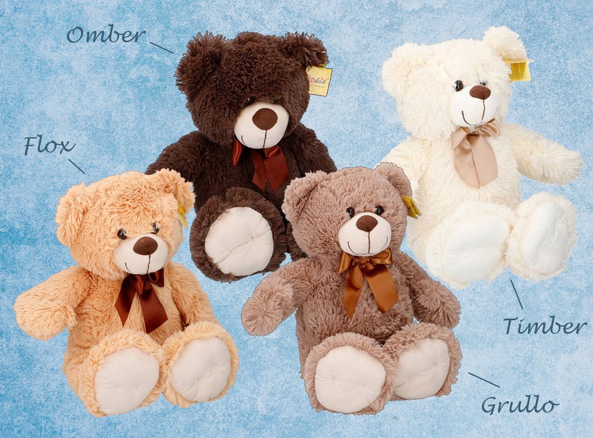 Sunkid Knuffel - Knuffelbeer - Teddybeer 54cm met strik - Grullo — afbeelding 3