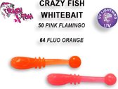 Crazy Fish Whitebait  - 2 cm - 50 - pink flamingo - 64 - fluo orange