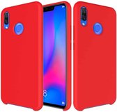 Effen kleur vloeibare siliconen valbestendige beschermhoes voor Huawei Nova 3 (rood)