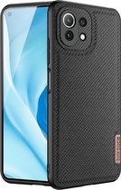 Voor Xiaomi Mi 11 Lite 5G / 4G DUX DUCIS Fino-serie PU + TPU beschermhoes (zwart)