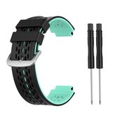 Voor Garmin Approach S2 / S4 Tweekleurige siliconen vervangende horlogeband (zwart mintgroen)