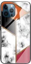 Marmer gehard glas achterkant TPU grenshoes voor iPhone 12/12 Pro (HCBL-1)