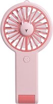 Mini kleurrijke veranderende lichtventilator draagbare cartoon USB-oplaadventilator (roze)