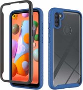 Voor Samsung Galaxy A11 / M11 (Amerikaanse versie) Sterrenhemel Solid Color-serie Schokbestendige pc + TPU beschermhoes (koningsblauw)