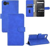 Voor BlackBerry Keyone Effen Kleur Huid Voel Magnetische Gesp Horizontale Flip Kalfsstructuur PU Lederen Case met Houder & Kaartsleuven & Portemonnee (Blauw)