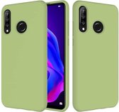 Effen kleur vloeibaar siliconen schokbestendig hoesje voor Huawei P30 Lite (groen)