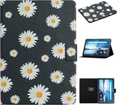 Voor Lenovo Tab M10 bloempatroon horizontale flip lederen tas met kaartsleuven en houder (kleine madeliefjes)