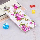 Voor Huawei Enjoy 7S / P Smart Noctilucent Rose Flower Pattern TPU Soft Case