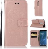 Windgong Uil Embossing Patroon Horizontale Leren Flip Case met Houder & Kaartsleuven & Portemonnee Voor Sony Xperia 1 / Xperia XZ4 (Rose Goud)