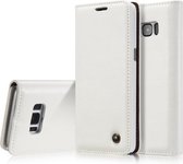 CaseMe-003 voor Galaxy S8 PU + PC Business Style Crazy Horse Texture Horizontale Flip lederen tas met houder & kaartsleuven & portemonnee (wit)
