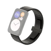 Voor Huawei Watch Fit Bamboo Joint Metal Replacement Strap Horlogeband (zwart)
