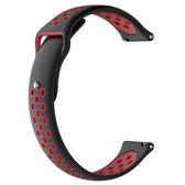 Dubbele kleur polsband horlogeband voor Galaxy S3 Ticwatch Pro (zwart rood)