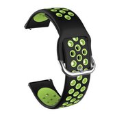 Voor Samsung Galaxy Watch Active2 44 mm tweekleurige siliconen vervangende band horlogeband (zwart + limoengroen)