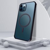 Rechte zijde laserbeplating Volledige dekking Helder TPU schokbestendig magnetische ring-hoesje voor iPhone 11 Pro (grafietzwart)