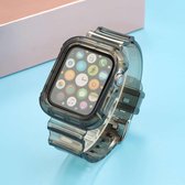 Transparante TPU geïntegreerde vervangende horlogeband voor Apple Watch Series 6 & SE & 5 & 4 44 mm / 3 & 2 & 1 42 mm (zwart)