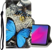 Voor Vivo Y91C 3D Gekleurde Tekening Horizontale Flip PU Leren Case met Houder & Kaartsleuven & Portemonnee (Een Vlinder)