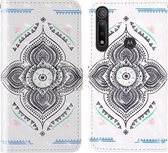 Voor Motorola Moto G8 Plus 3D Schilderij Gekleurd Tekening Patroon Horizontaal Flip TPU + PU Leren Hoesje met Houder & Kaartsleuven & Portemonnee & Lanyard (Draaitol)